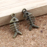 300pcs antique bronze alloy fish bone charms pendants for jewelry making bracelet necklace diy accessories 7x16 8mm a 294