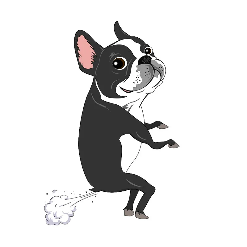 

Creative Boston Dog Terrier Farts Car Stickers Motorcycle Accessories Cover Scratches Waterproof PVC 14cm X 10cm