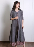 pleated womens trench large size loose long fashionable solid color spring and autumn long coat