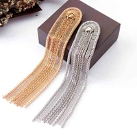 one piece breastpin tassels shoulder board mark knot epaulet patch metal patches badges applique patch for clothing ca 2570