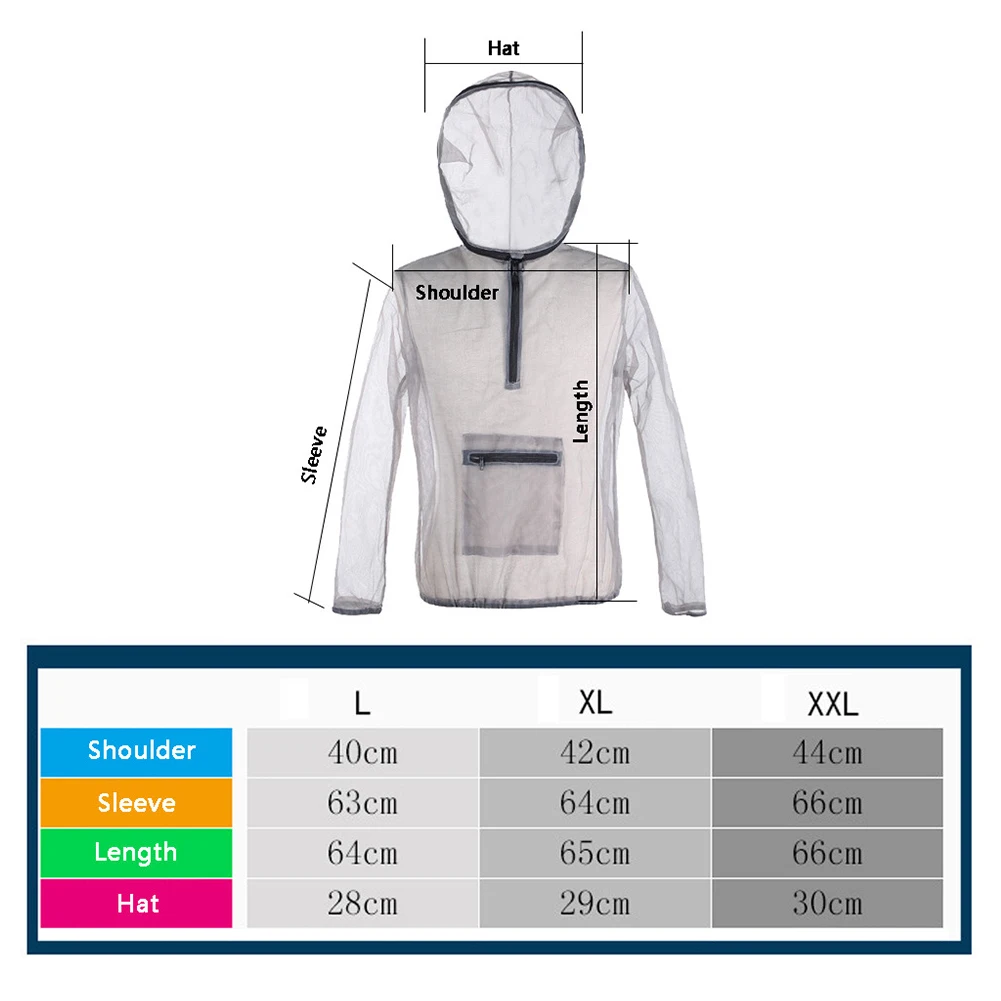 

Men Outdoor Anti-mosquito Fishing Mesh Hooded Long Sleeve Jacket Coat Top Suit Outdoor Sports Accessories