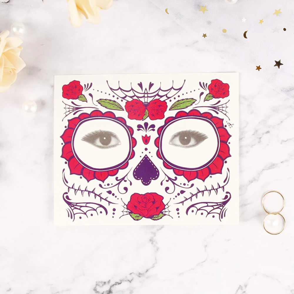 4 шт./компл. День мертвых череп уход за кожей лица Наряжаться временные