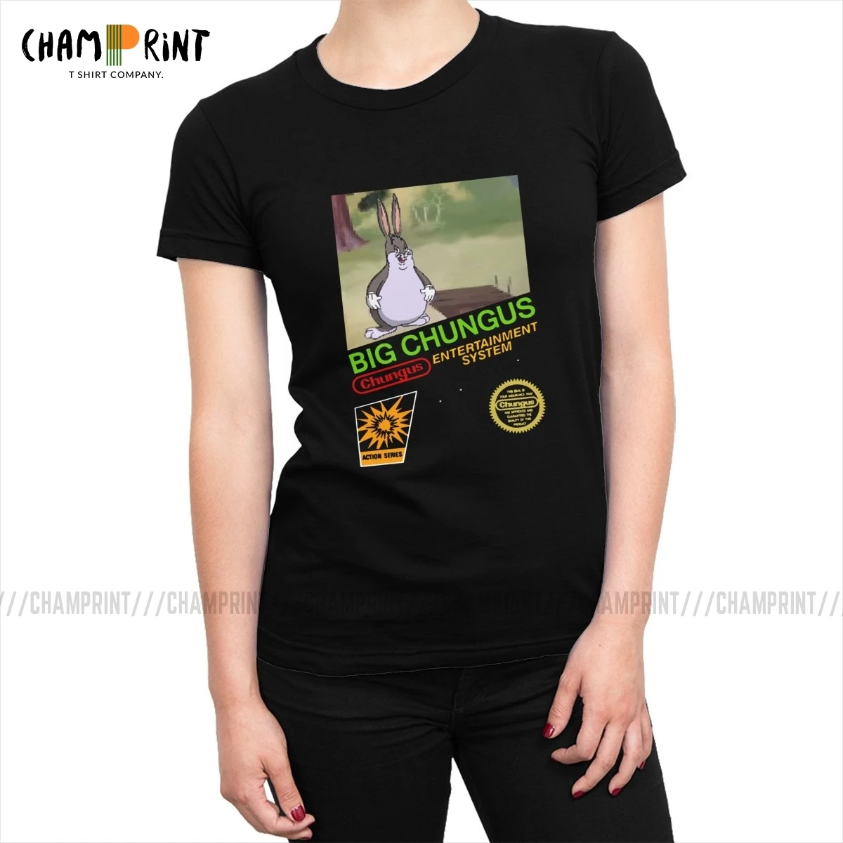 

Большой Chungus Fat Rabbit футболки для женщин забавная футболка из чистого хлопка Эстетическая футболка с коротким рукавом Топ Женская одежда гра...