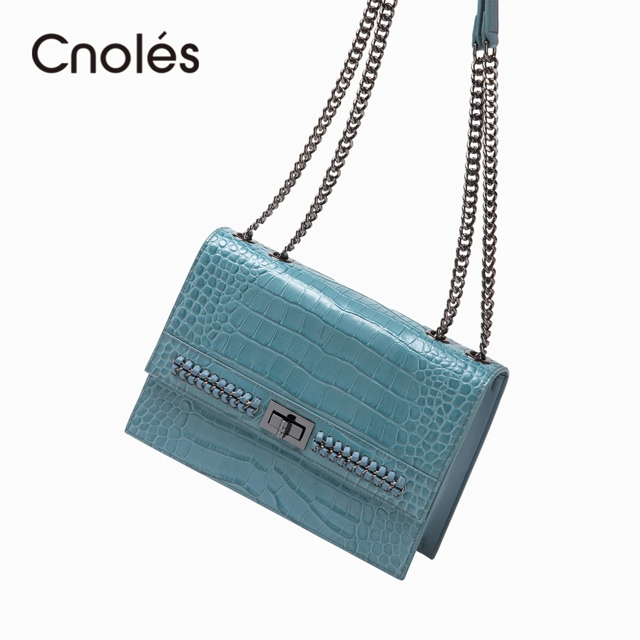 

Luxury Women Handbags Leather Women's Designer Brand Shoulder Crossbody Bag And Purses Female Chain Messenger Bag with Blue