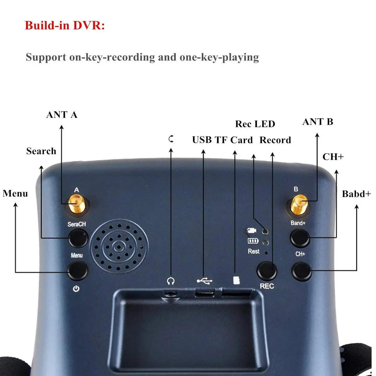LS 008D 5 8G FPV Googles Vr очки 40CH с батареей 2000MA DVR разнообразие для RC модели|Дисплеи| |