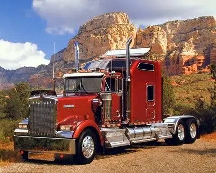 

Maroon Kenworth Truck Transportation Wall Decor Art Print Poster