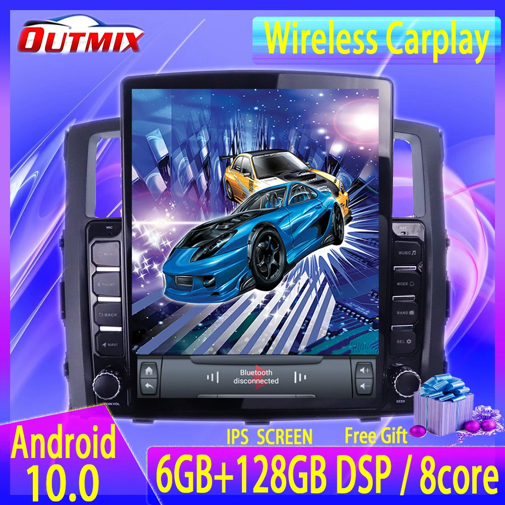 

6 + 128G для Mitsubishi Pajero 2006-2016 Android 10 Автомобильный GPS мультимедийный плеер, головное устройство, аудио, радио, навигация, магнитофон