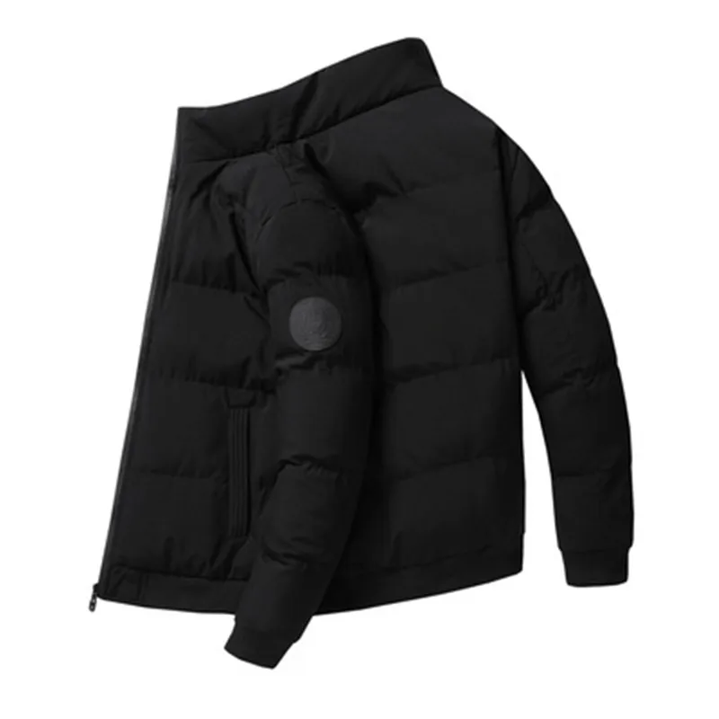 

Мужская теплая водонепроницаемая куртка, Повседневная Толстая парка на молнии с воротником-стойкой, Осень-зима 2021