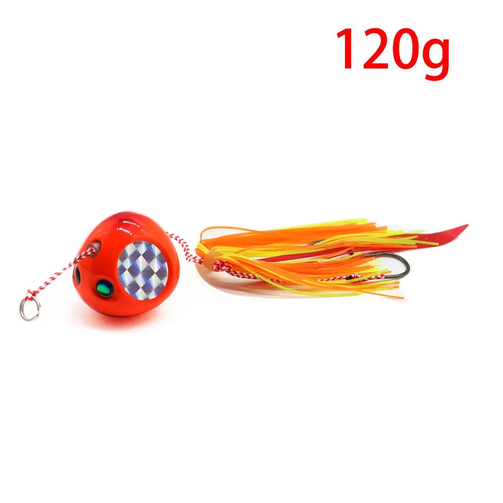 Jig1 120g JonStar 80 г 100 г 120 г глубоководная металлическая медленный джиг головка с резиновыми юбками светящаяся соленая вода marlin inchiku - Цвет: Jig1 120g