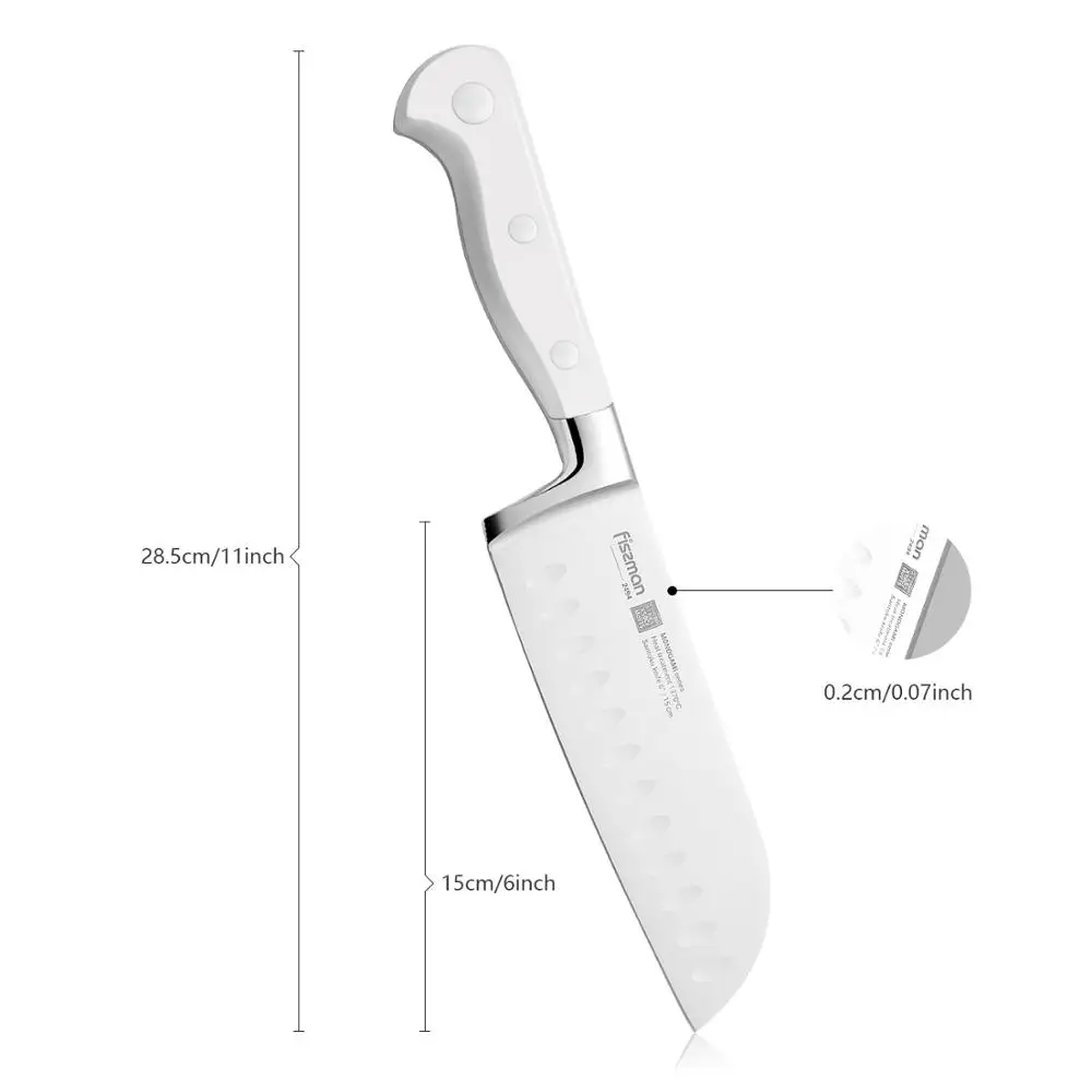 FISSMAN 6 дюймовый нож сантоку серия MONOGAMI стальные кухонные ножи Germen|Кухонные ножи| |