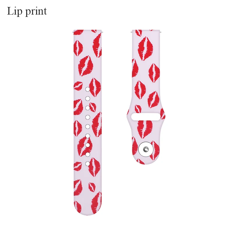 Lip print BOORUI pulsera amazfit ремешок bip силиконовая смазка 20 мм ремешок для часов Ремешок для наручных часов для xiaomi huami amazfit bip темп lite ремень 20 мм - Цвет: Lip print