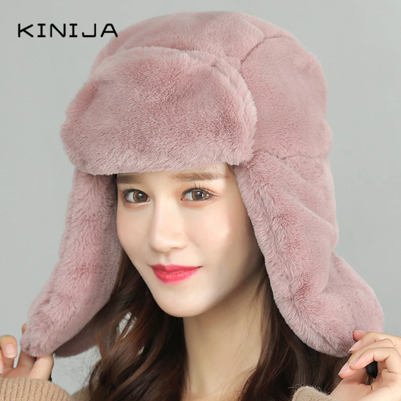 Зимняя однотонная теплая Вельветовая русская меховая шапка бомбер для мужчин и