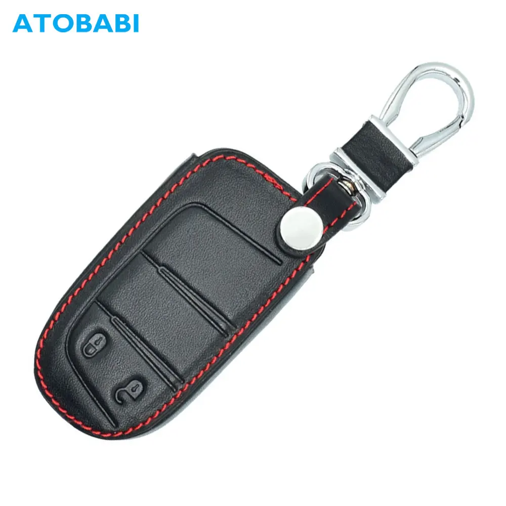 ATOBABI кожаный чехол для ключей автомобиля Dodge Challenger Charger Dart Durango jource Jeep Grand 2 кнопки