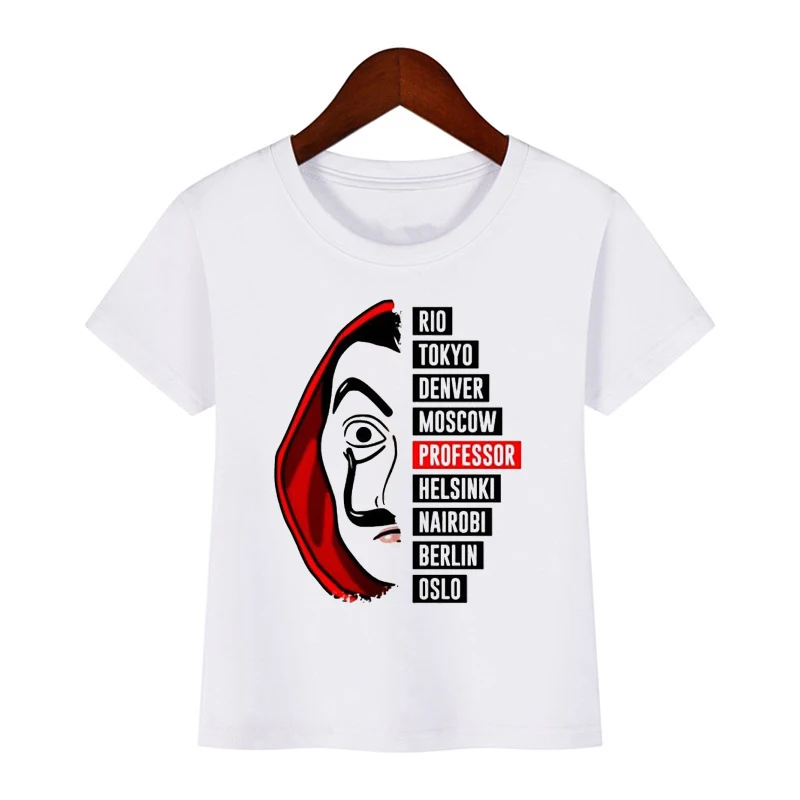 

children Funny Design La Casa De Papel T Shirt Money Heist Tees TV Series Tops Tee kid Short Sleeve House of Paper T-Shirt