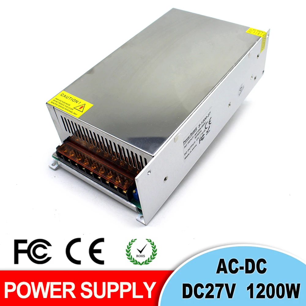 Одиночный выход импульсный источник питания DC 27V 44.4A 1200W трансформаторы 220V 110V AC DC27V