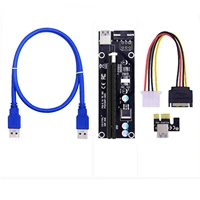 ver 003 usb 3 0 pci e riser express 1x 4x 8x 16x extender riser adapter card sata 15pin male to 4pin power cable for