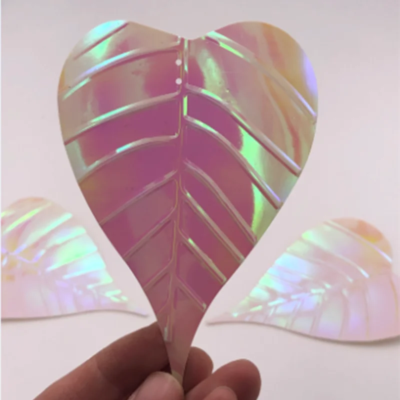 

10pcs 70*100mm 2 kinds of color big leaves wedding stage costumes DIY crafts Lentejuelas hanging decorations sewing accessories