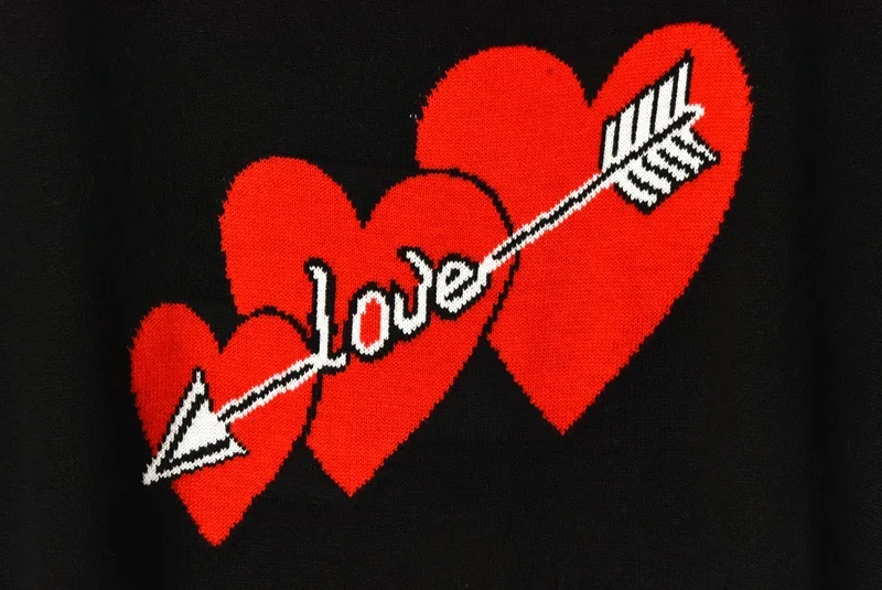 Женский шерстяной свитер Осень-зима 2019 жаккардовый пуловер с сердечками и