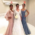 2 стиля, платья для матери невесты и жениха, розовые, темно-синие кружевные блестящие свадебные торжественные вечерние платья для гостей
