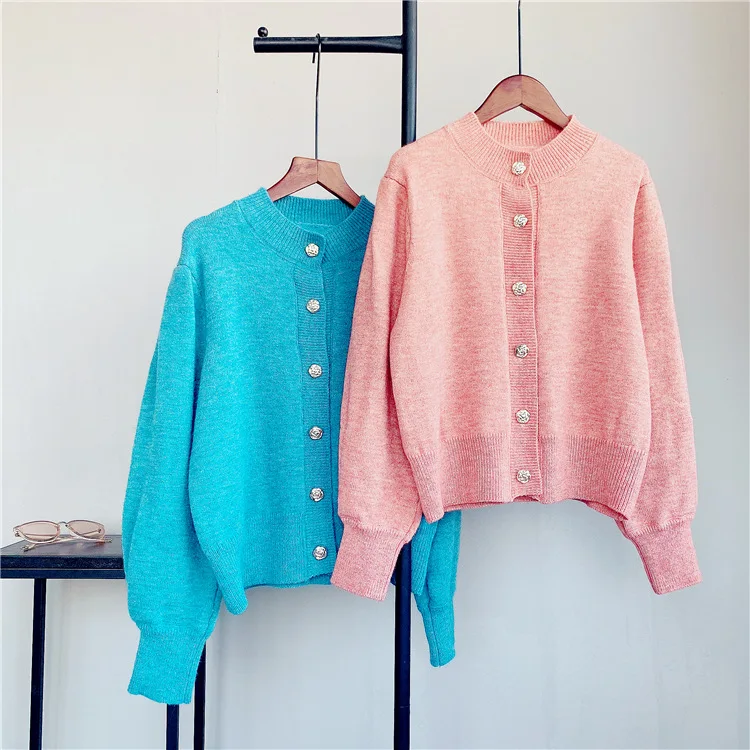 

2021 New Autumn Women O-Neck Sweater Long Sleeve Loose Style Knitted Fashion Sweater Casual Women Cardigans HH467
