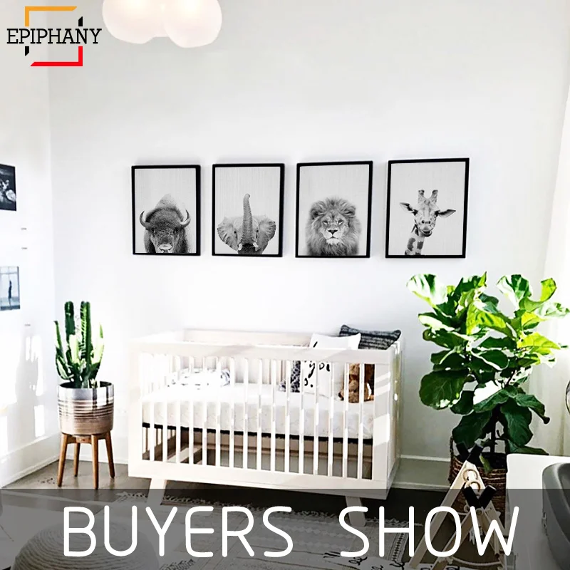 Картина на холсте в скандинавском стиле черно белые животные постеры и принты