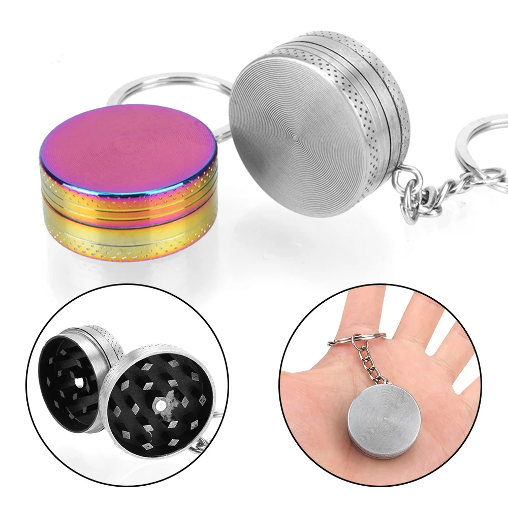 Металлическая Мини Милая мельница для специй 2 слоя портативный брелок