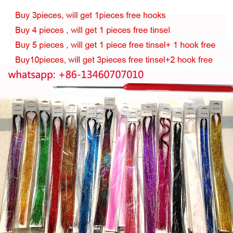 

16 Colors 90cm Party Holographic Hair Accessories Glitter Hair Tinsel Sparkle Extensions 150Strands Bling Twinkle Hair Extension