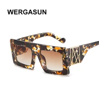 wergasun classic oversized square sunglasses for men women high quality vintage fashion glasses male eyewear ladies shades