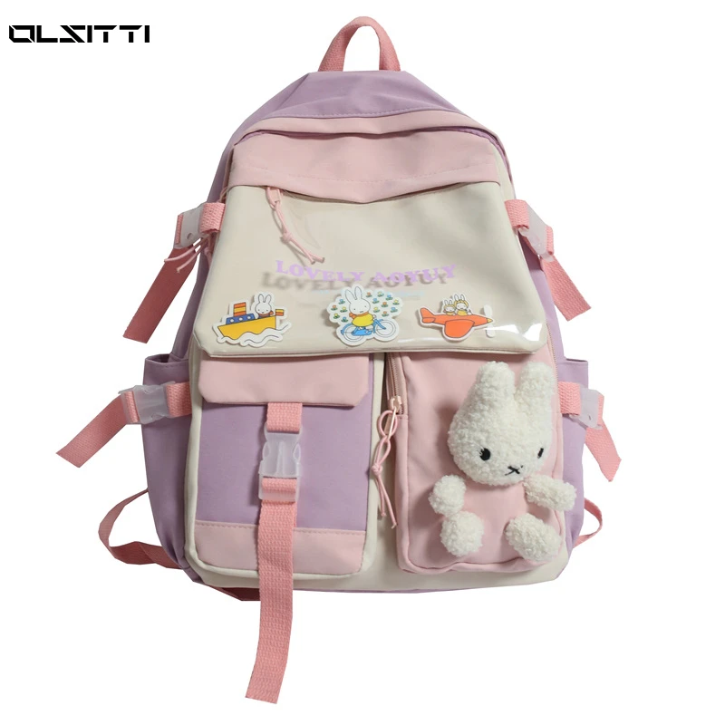 

Large Capacity Backpacks for Women 2021 Waterproof Nylon School Bag College Lady Laptop Backpacks Kawaii Girl Travel Bags