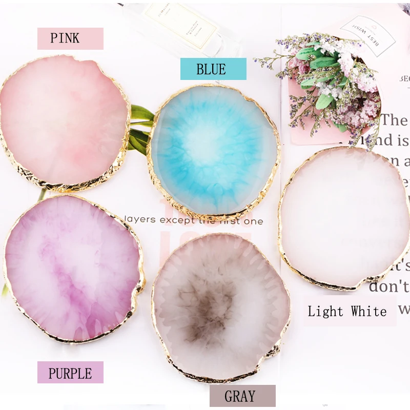 1 шт. Золотая оправа из агата натуральная смола эллиптика форма 9 5*8 см алмазная