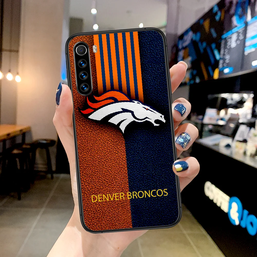 

Football Denver Bronco Phone Case For Xiaomi Redmi Note 7 8 8T 9 9S 4X 7 7A 9A K30 Pro Ultra black Coque Trend Hoesjes Soft