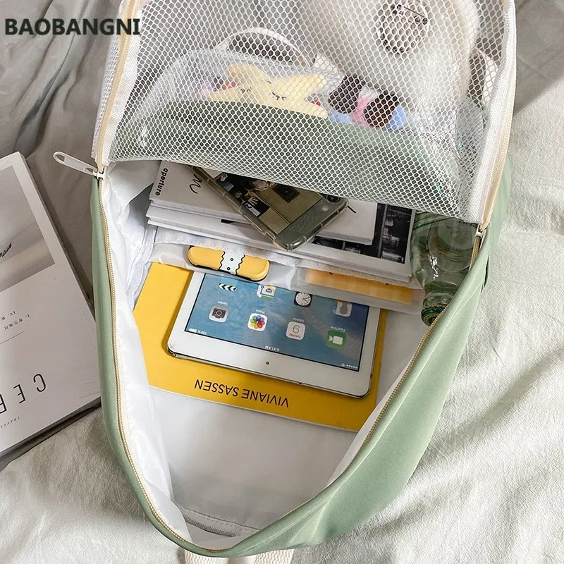 Korean Style Fashion Backbags For Women All-match Casual School Backpack Nylon Waterproof Large-capacity Travel Backpacks