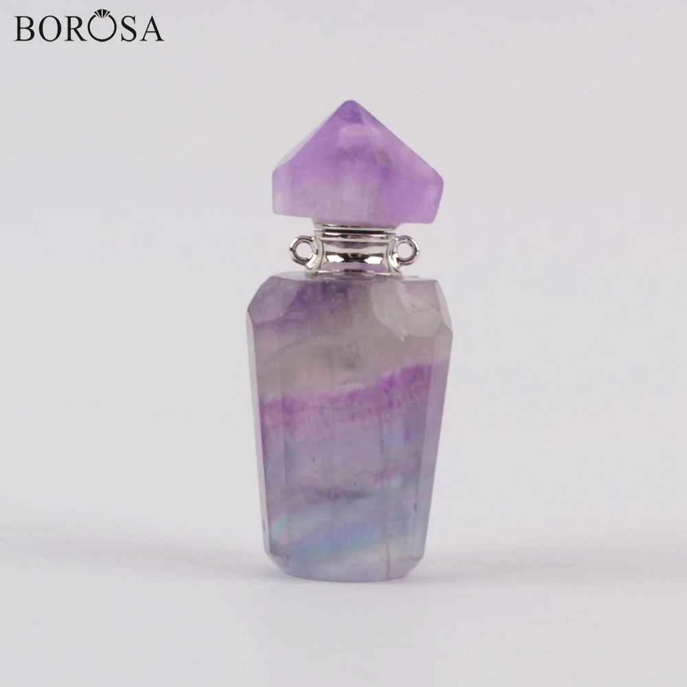 BOROSA Золотой/Серебряный цвет натуральный камень Соединительный Радужный флюорит