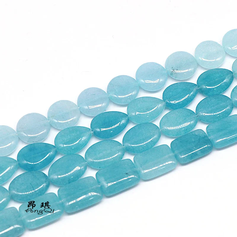 Естественный неправильной формы бусины из камня 13x18 мм голубые аквамарины с