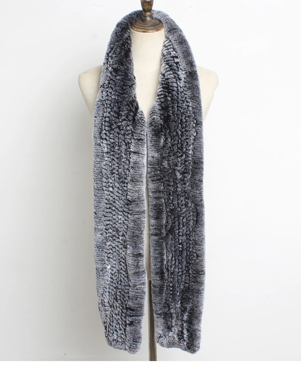 Новые зимние женские шарфы из натурального меха, женские вязаные шарфы из натурального меха кролика Рекс, женские теплые шарфы из натурального меха
