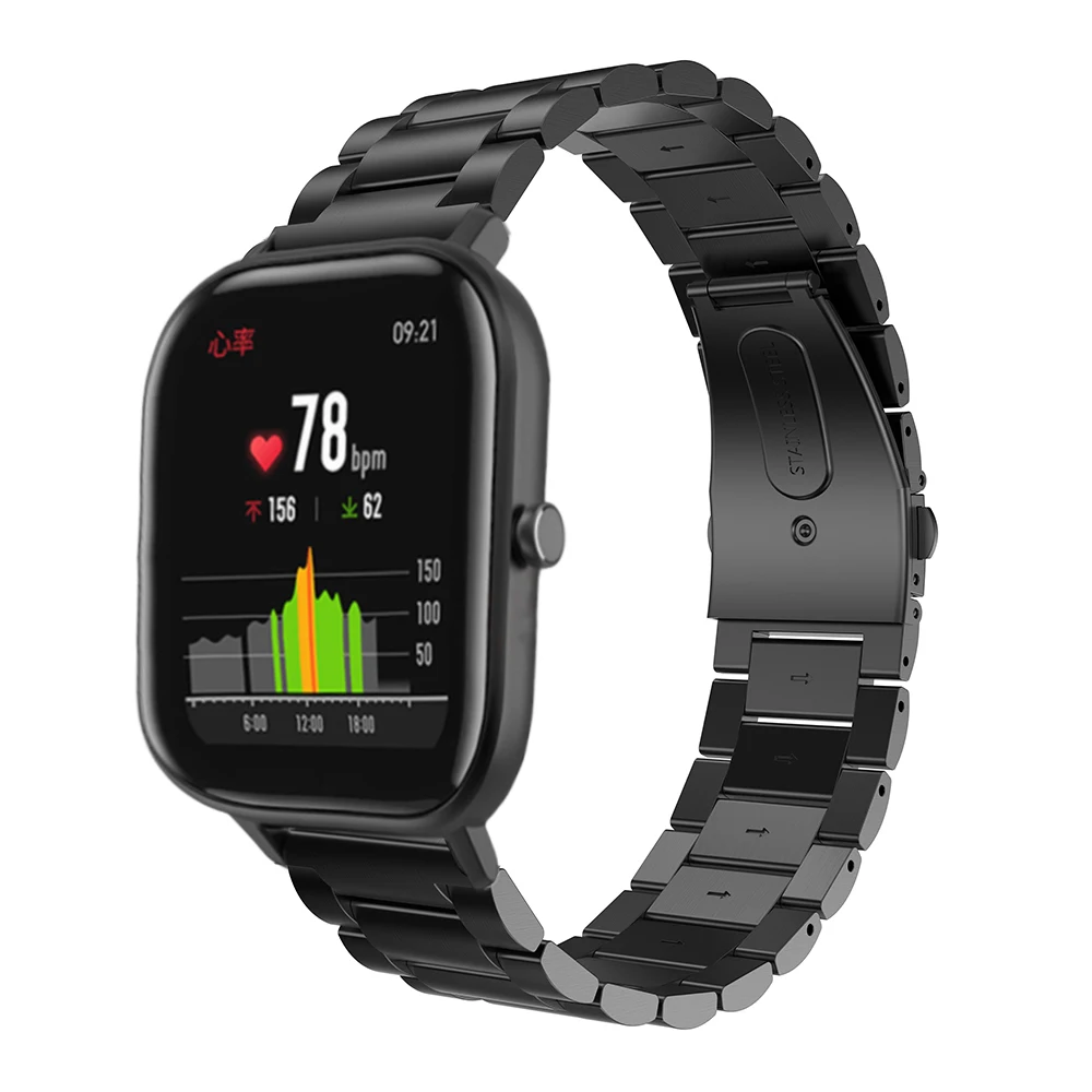20 мм сменный ремешок из нержавеющей стали для amazfit gts/bip band Samsung Galaxy Gea S2 S3