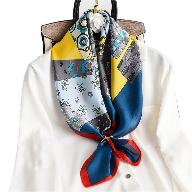 

2020 Square Silk Scarf Women Shawls Designer New Hijab Foulard Head Wraps For Lady Neck Scarves Soft Bandana Pashmina 70cm