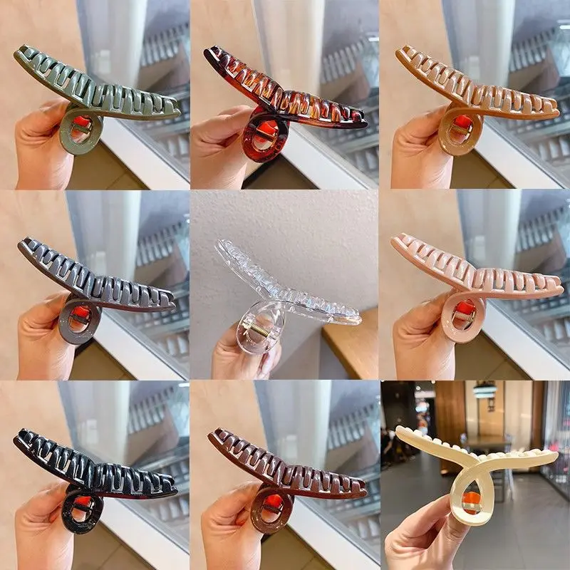 

Xwen 2021 Spring Summer Korea Ins Hair Clip Headdress Hair Clip Female Back Head Acrylic Clip Large Shark Clip Bath Hair Clip