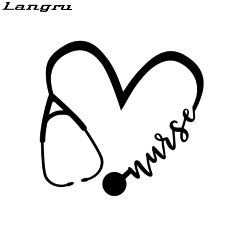Langru 15 8*15 см новая стильная наклейка с сердцем медсестры Виниловая для автомобиля