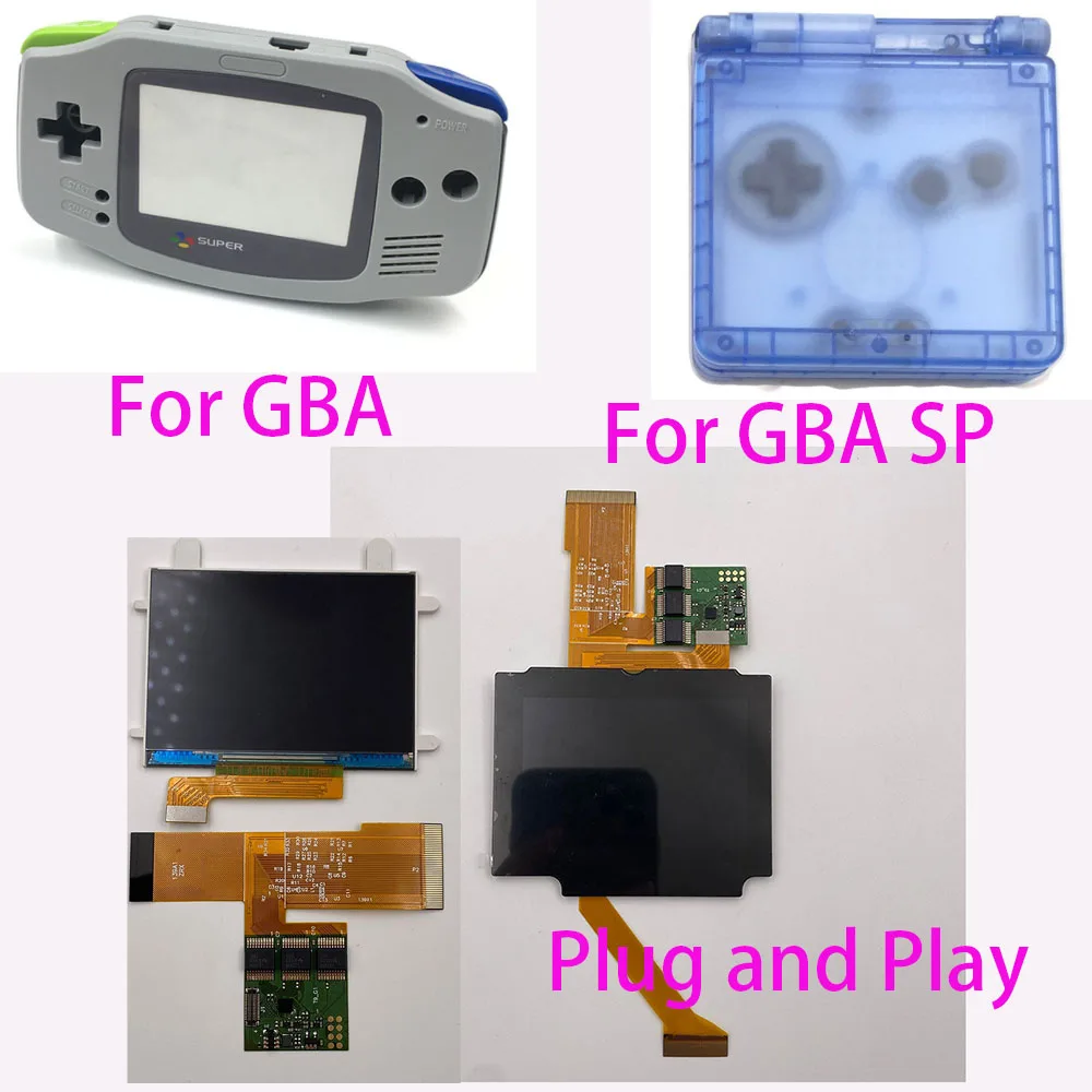 

ЖК-дисплей с подсветкой IPS для GBA SP & GBA, яркий ЖК-экран с подсветкой для консоли GBA SP, экран с подсветкой