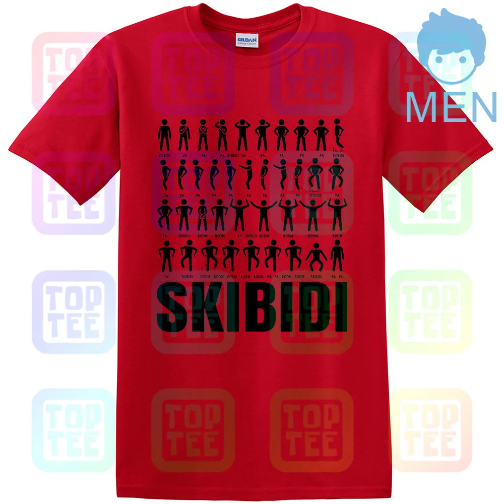 Одежда для маленьких и больших SKIBIDI танцевальный вызов неофициальных взрослых Футболка - Цвет: Красный