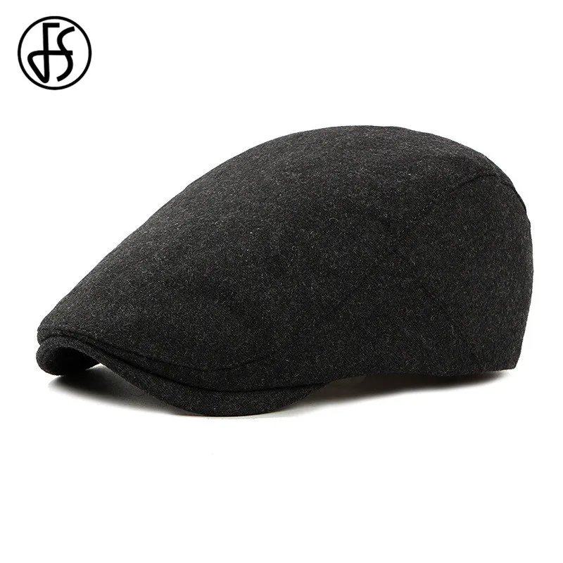 Black beret FS, модные хлопковые черные береты, шапки, винтажные, Осень-зима, головные уборы для мужчин и женщин, Повседневная плоская шляпа, таксистка,, Chapeau Homme - Цвет: Black beret