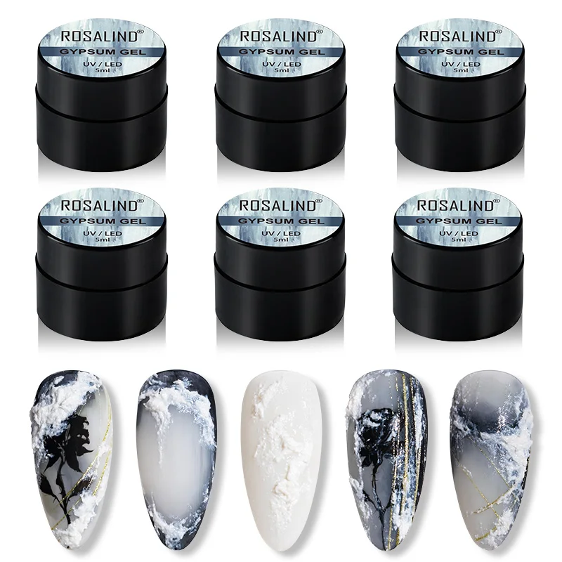 ROSALIND 5 мл Белый клей для ногтей скульптурный порошок УФ-полимер гипсовый Гель-лак