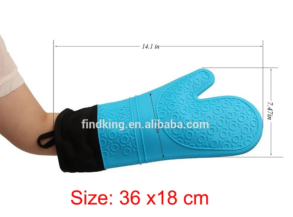 Длинные профессиональные силиконовые рукавицы для духовки со стеганой