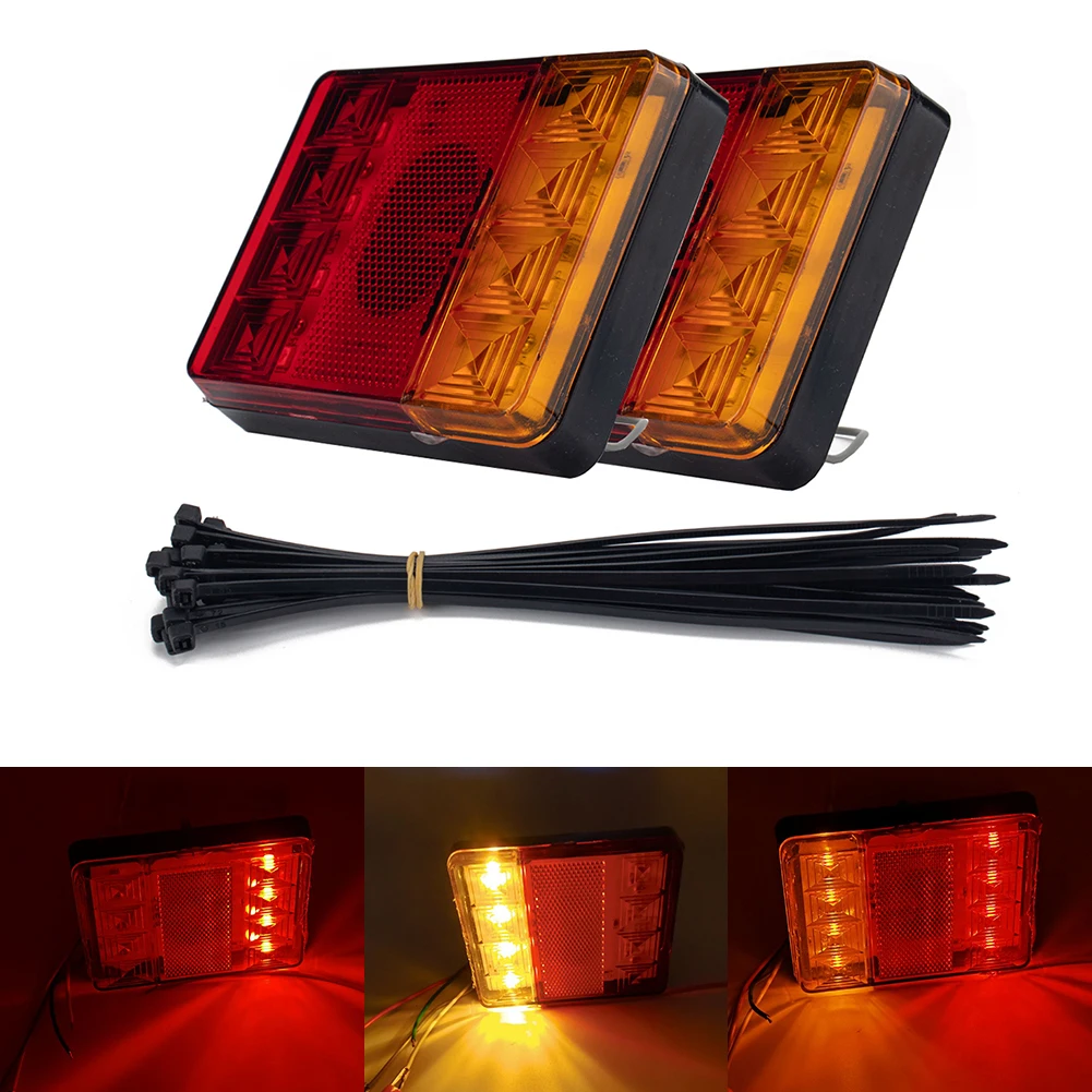

2x Waterproof 8 LED Boat Truck Trailer Tail Light Rear Indicator Light Stop Lamp Waterproof Taillight Truck Light