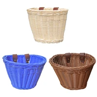 children front handlebar bike basket kids firm artificial woven bag for all type bicycles teen or adult bicycles wicker basket