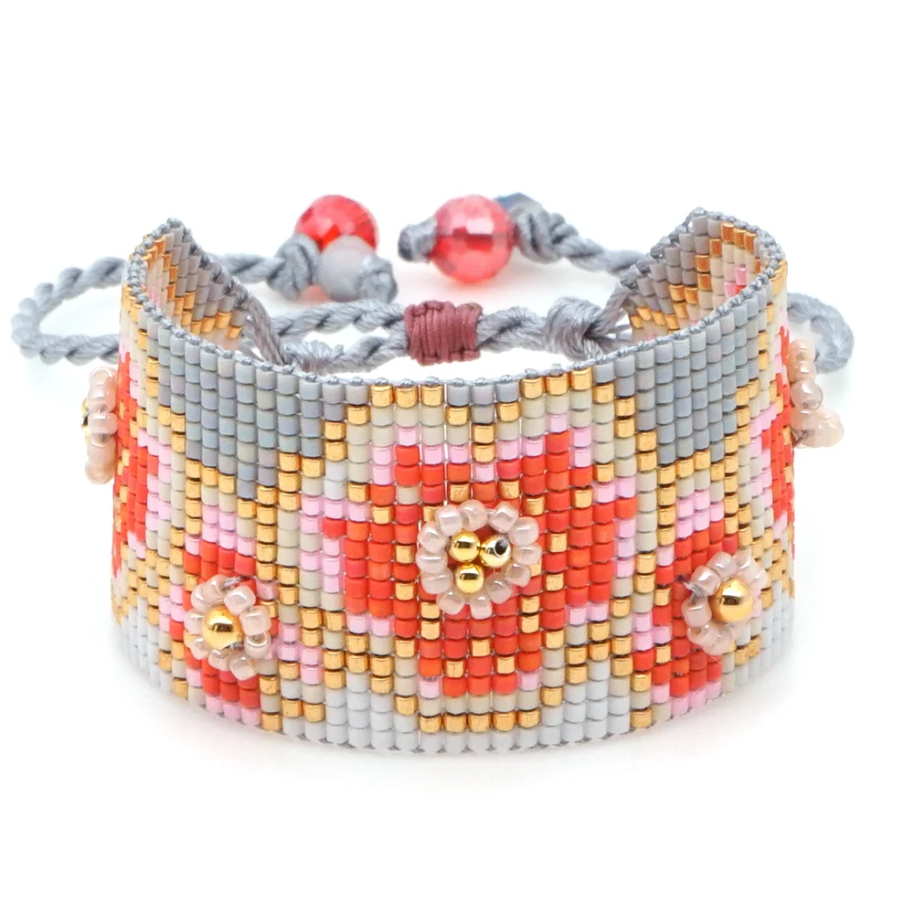 

Go2boho MIYUKI Bracelet Flower Jewelry Women Pulseras Mujer 2019 Cuff Bracelets Handmade Loom Woven Bohemian Fashion Summer Sea