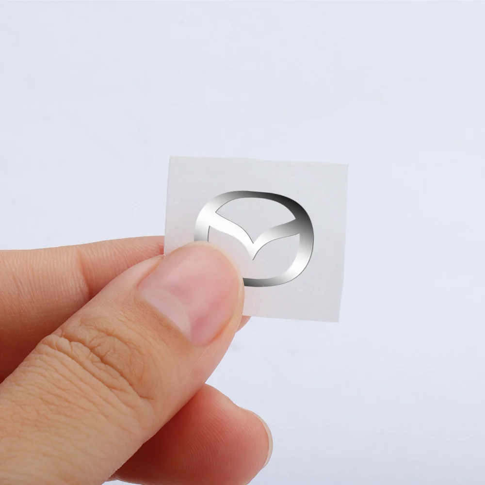 10pcs 3D Car Styling Interior Nickle Stickers Badges Auto Decoration For Mazda 2 3 5 6 Axela Atenza Allegro CX3 CX5 CX7 CX9 CX30 - купить по