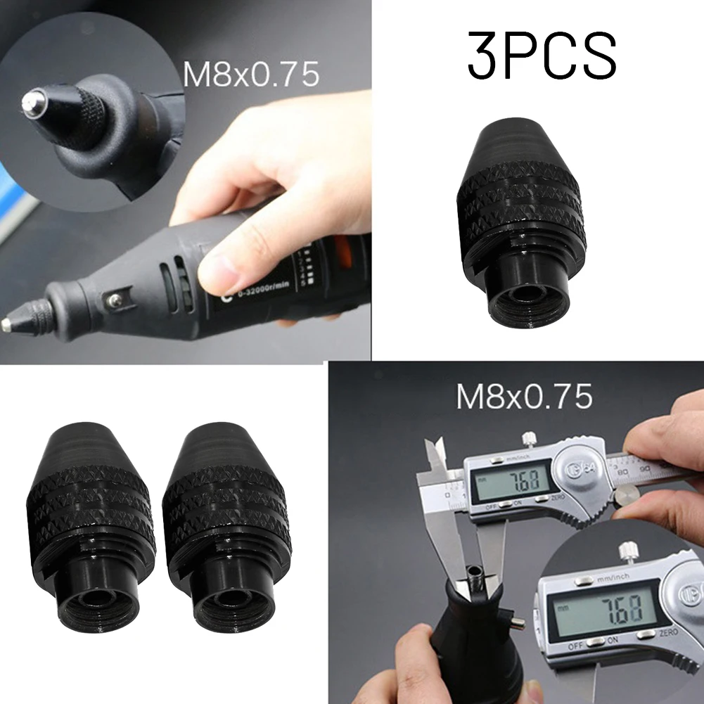 

3 Pcs Drill Chuck Clamps 0.4-3.2mm Quick Change Replacement Bit For Router Rotary Tool Electric Drill Accessories