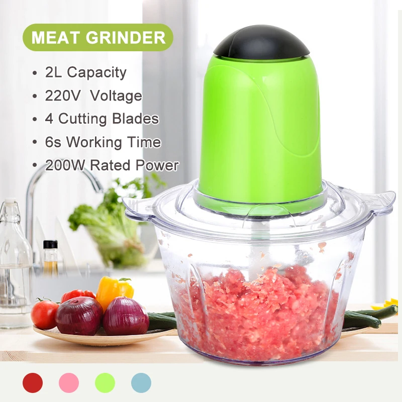 2L электрическая мясорубка 200w 6s быстрая Мясорубка Silcer мяса Кухня Еда измельчитель